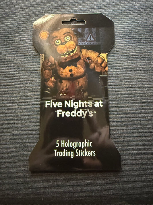 5x FIVE NIGHTS AT FREDDYS HOLOGRAPHIC TRADING CARD STICKERS BLISTER PACK