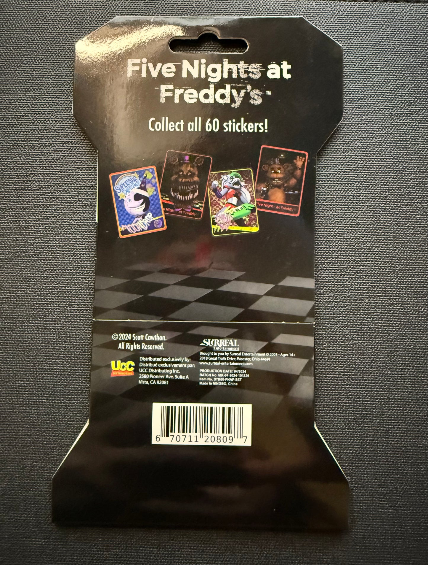5x FIVE NIGHTS AT FREDDYS HOLOGRAPHIC TRADING CARD STICKERS BLISTER PACK